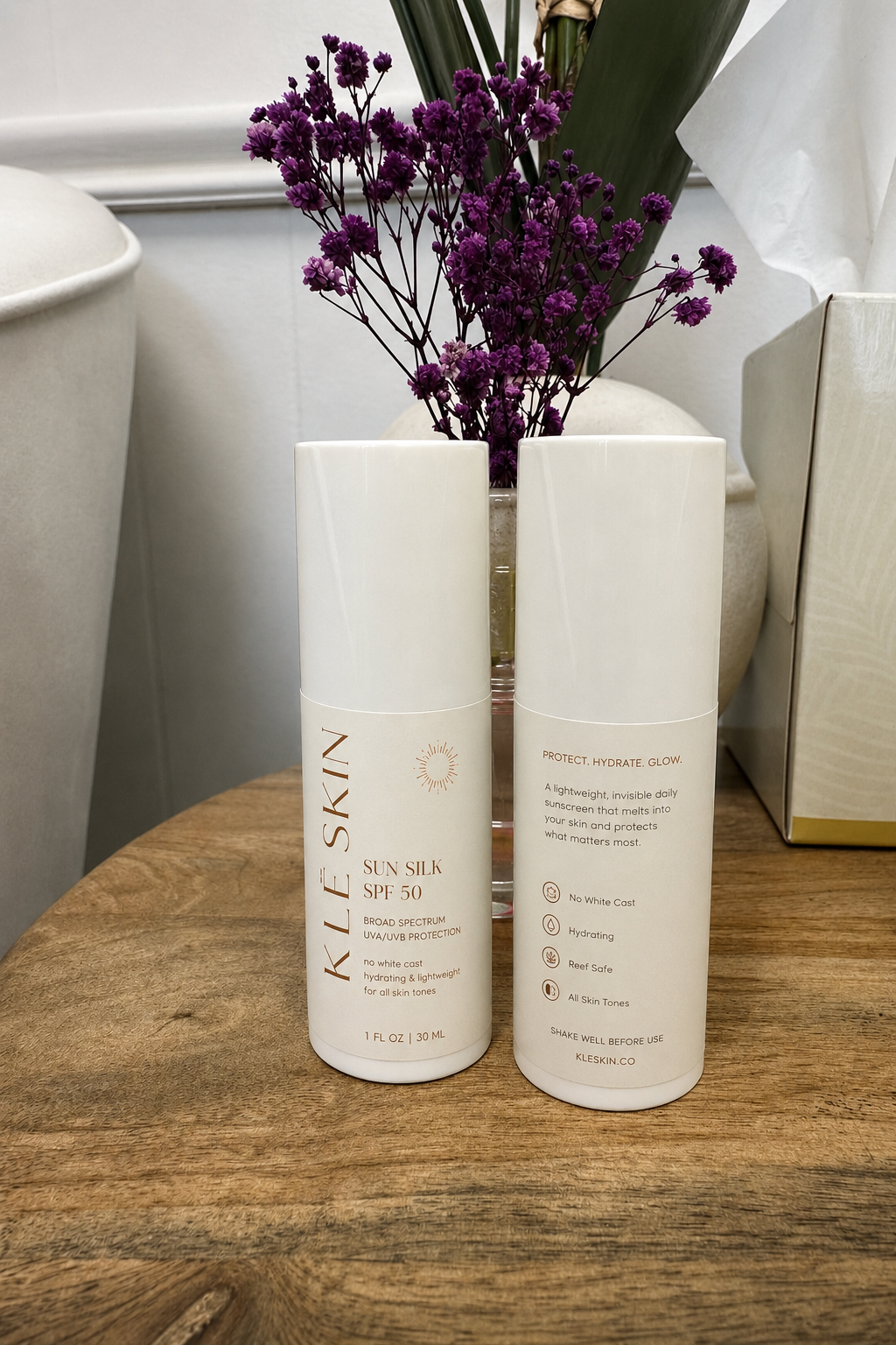 KLE Skin SUN SILK SPF 50 | Hydrating Face Sunscreen with No White Cast